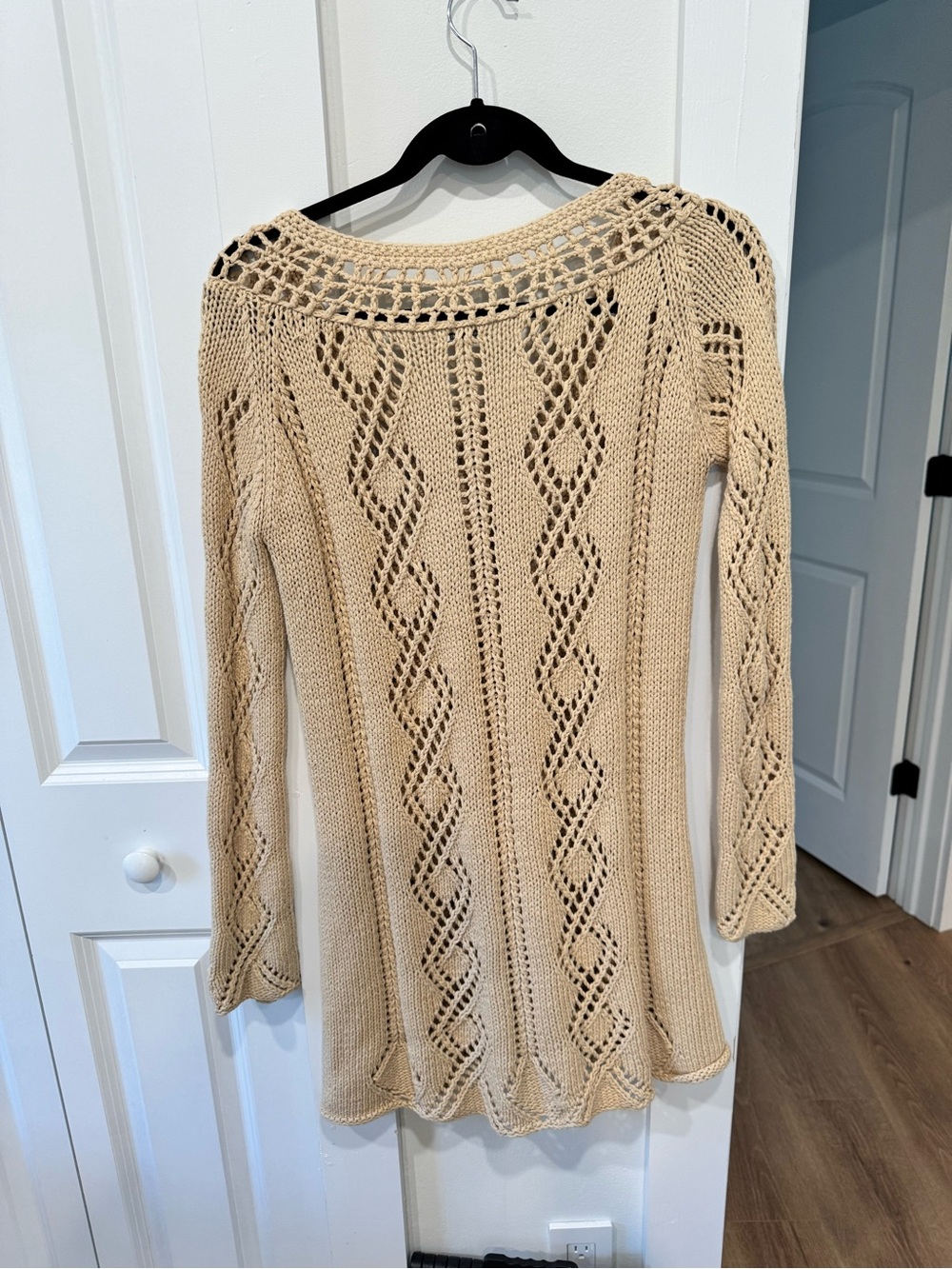 Max Studio Cream Open-Knit Button-Front Cardigan - Picture 7 of 7